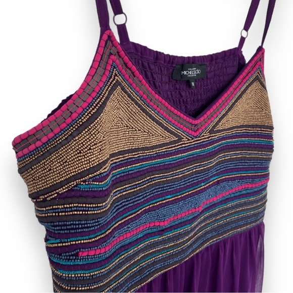 Michel Studio Collection: Formal Beaded Flowy Maxi Dress - Picture 4 of 15